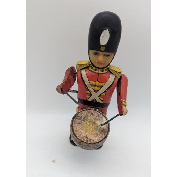 Vintage Tin Toy Drummer Soldier Wind-Up Made In Japan Collectible 7" Drummer - Picture 5 of 12